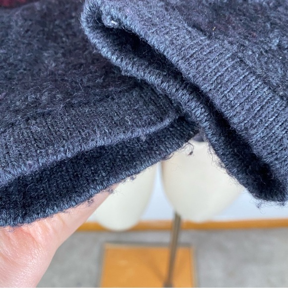 Save The Queen Zip Up Cardigan Size S Moto Alpaca Blend Burgundy Black - Picture 3 of 15